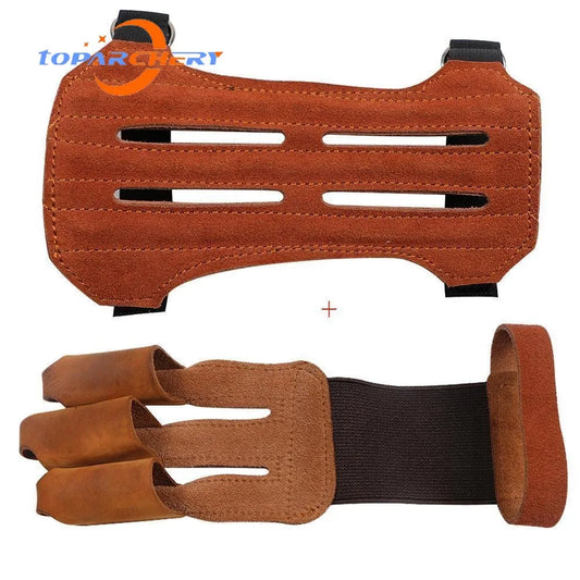 Archery Arm Finger Guard Leather Handguard Protector