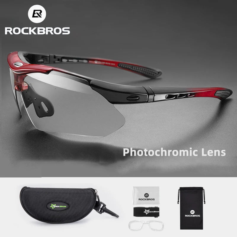 ROCKBROS Photochromic Cycling Glasses Bicycle UV400 Sports Eyewear