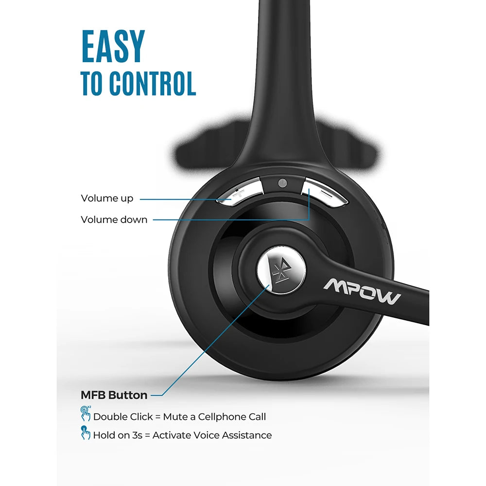 1/2 pack Mpow Pro Office Wireless Bluetooth V5.0 headphone