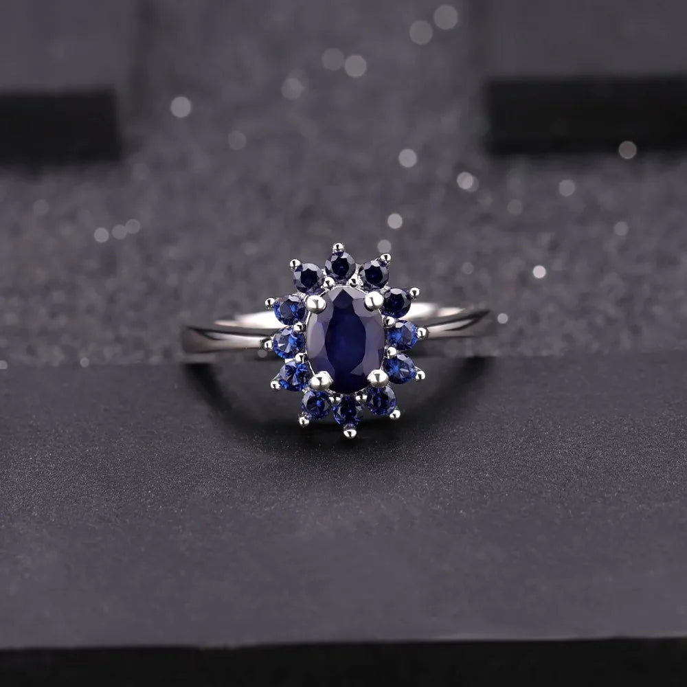 GEM'S BALLET 1.89Ct Natural Blue Sapphire 925 Silver Ring 585 14K 10K 18K Gold Gemstones