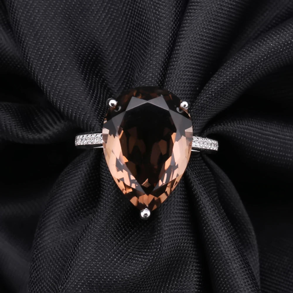 Gem's Ballet 10.68ct Natural Smoky Quartz Gemstone Cocktail Rings