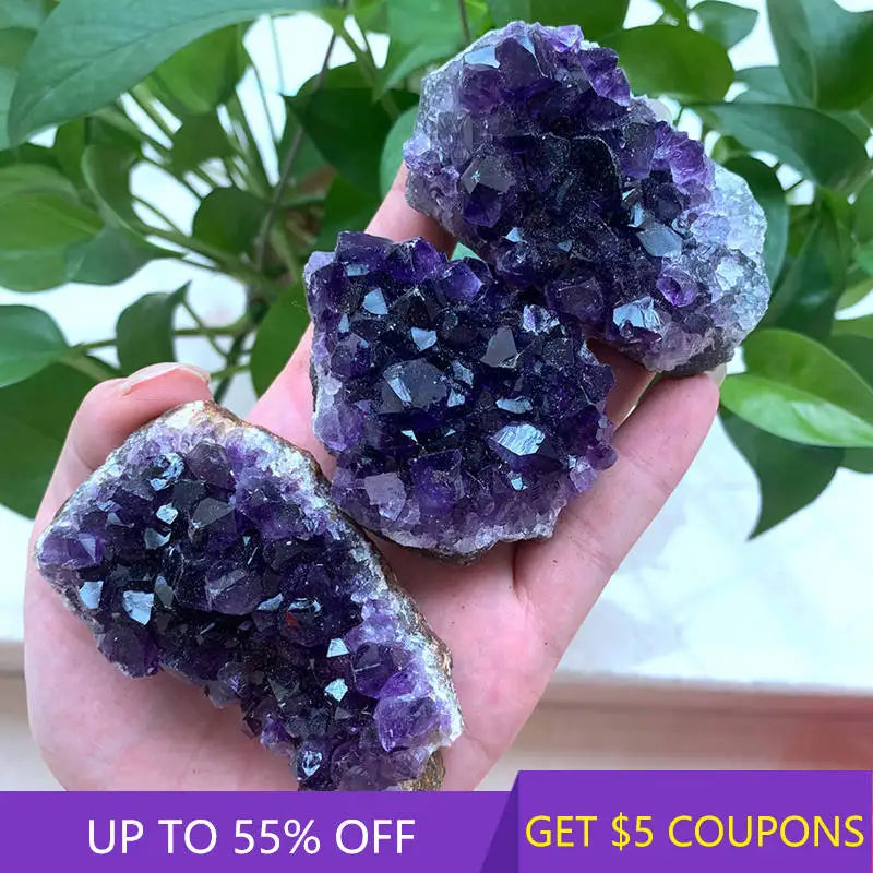 60-80g Natural Raw Purple Brazilian Amethyst Stone Quartz