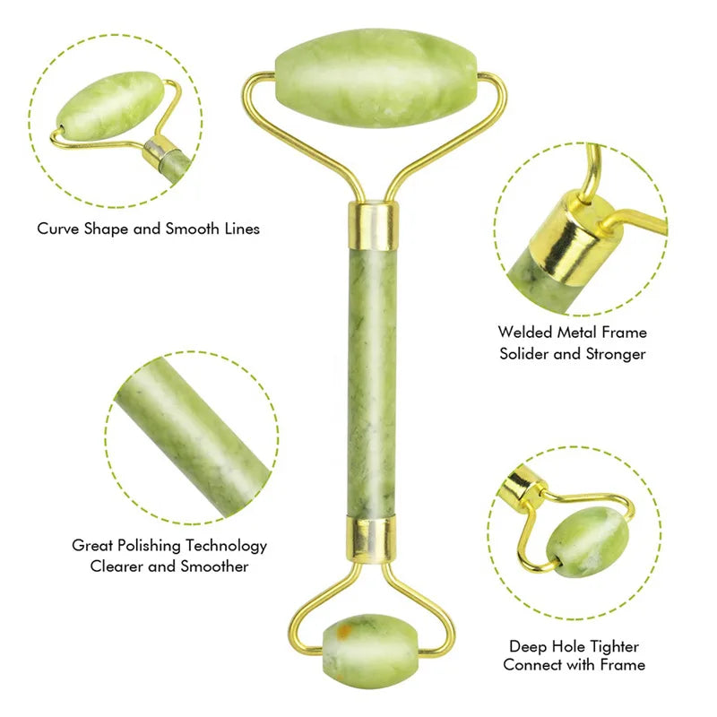 Natural Serpentine Crystal Jade Stone Facial Massager