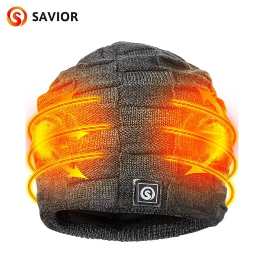 Savior Heated Hat Electric Battery Winter Heat Knitting Beanie Cap