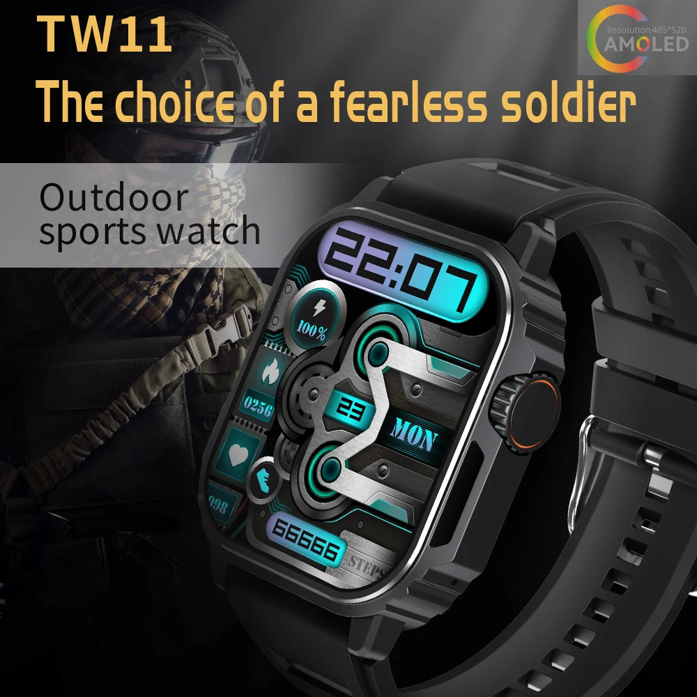 Outdoor Smart Watch Men AMOLED Screen Compass Siri Voice GPS Motion Path Bluetooth Call Smartwatch