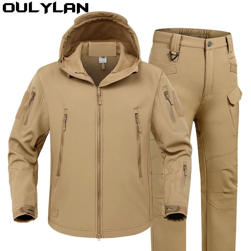 Oulylan Waterproof Suits Fishing Warm Hiking Camping Tracksuits Set