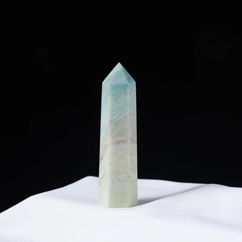 Natural Blue Carribean Calcite Crystal Point Wand Quartz Obelisk Healing Stone