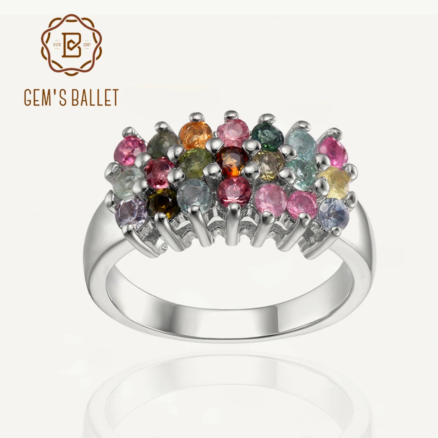 GEM'S BALLET 2021 NEW Natural Tourmaline Engagement & Wedding Ring