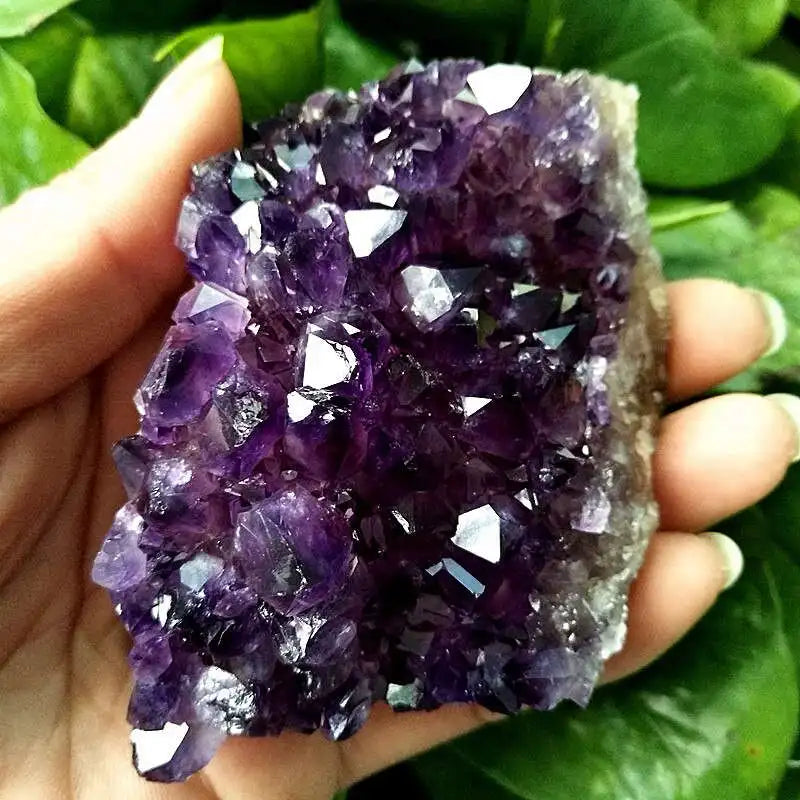 100-150g Large Purple Natural Brazilian Amethyst Stone Cluster Healing Quartz Crystal