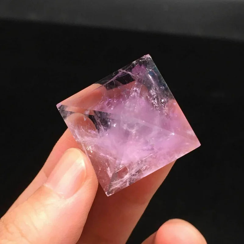 Purple Natural Brazilian Amethyst Quartz Crystal Pyramid Healing Gemstone