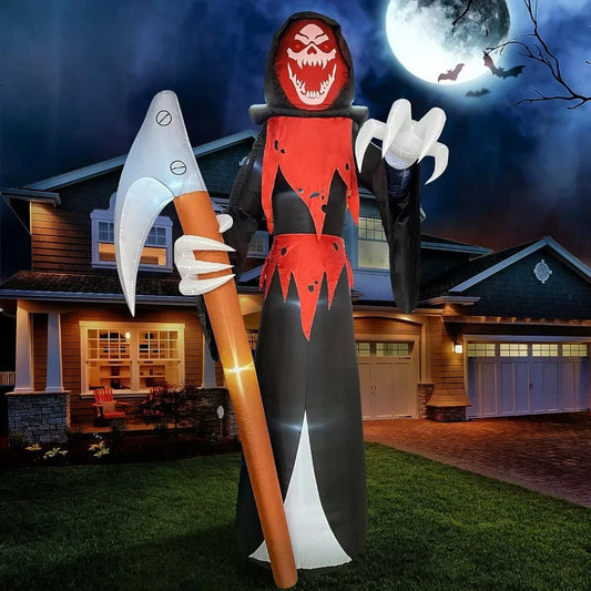 Halloween Inflatable Outdoor Decoration, Blow Up Halloween Yard Decorations, Grim Reaper Halloween Decorations