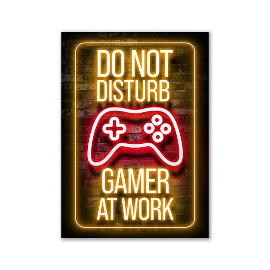 Nordic Gaming Quotes Art Posters for Boys Game Room Decor - Canvas Wall Prints