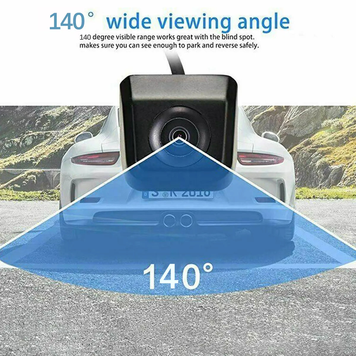 Car Rear View Camera 140 Degree Glass Lens Starlight Night Vision HD Vehicle Reversing Parking Camera