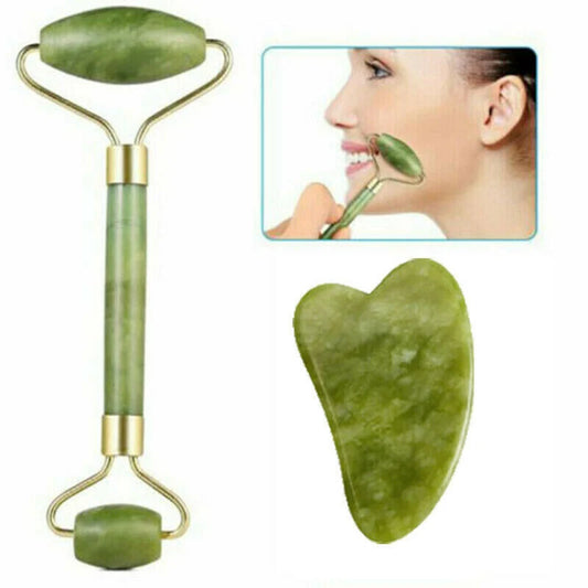 Natural Crystal Jade Stone Facial Body Scraping Guasha Board Massage Scraper Massager Roller Face