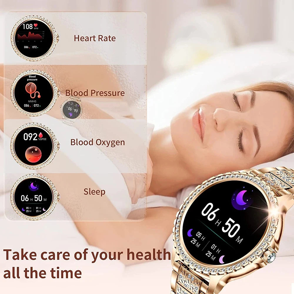 Xiaomi mijia Fashion Women Smartwatch Blood Oxygen 1.32Inch 360*360 HD Screen Diamond Bracelet Bluetooth Call Smartwatch