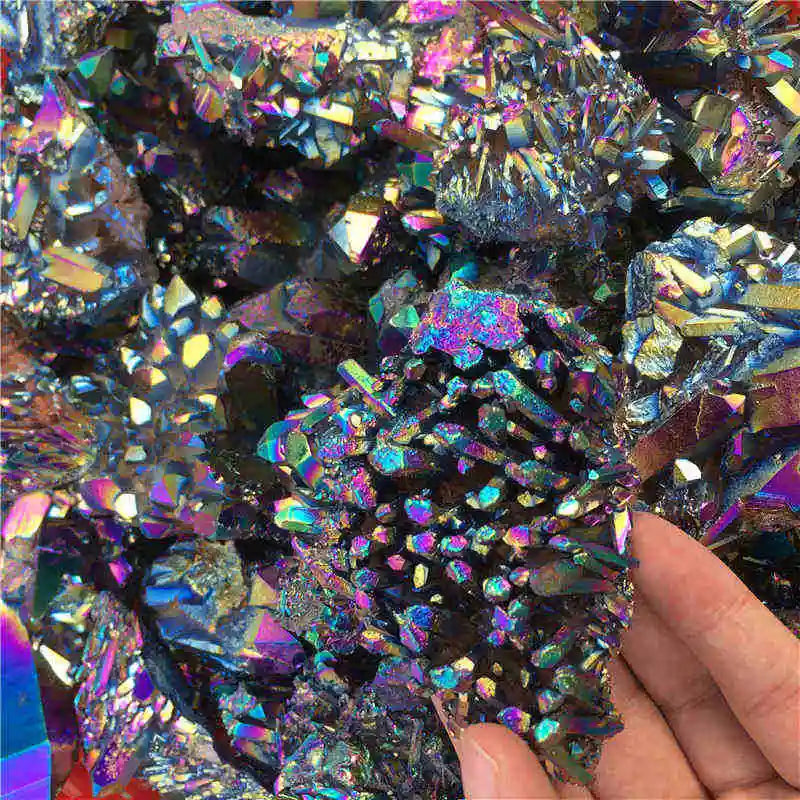 70g Natural Aura Rainbow Titanium Bismuth Quartz Crystal Cluster