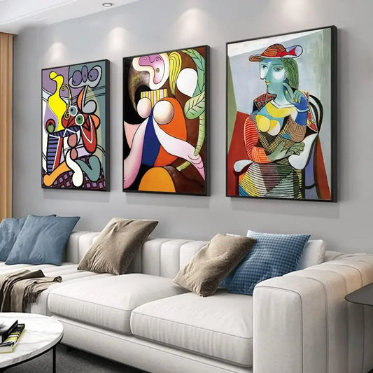 Aesthetic Abstract Canvas Wall Art Large Size 32" X 24" X 3 Pieces Modern Art Framed Decorative Painting