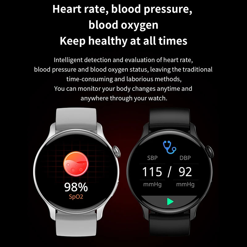 New Women Bluetooth Call Smartwatch Always Display Time Heart Rate Sports Health Monitoring Music GT4 Smart Watches