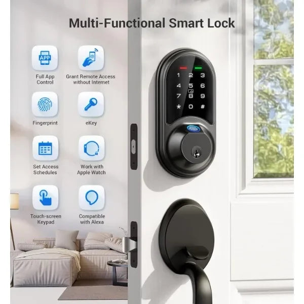 Veise Smart Lock, Fingerprint Door Lock, 7-in-1 Keyless Entry Door Lock