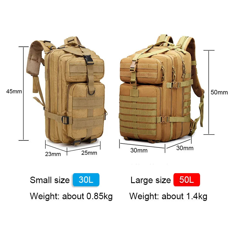 30L/50L Hiking Camping Backpack Men Military Tactical Rucksacks 900D Nylon Waterproof Bags