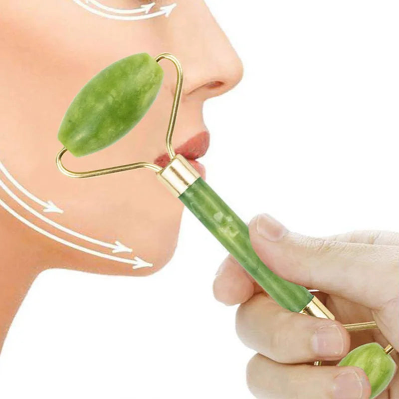 Natural Serpentine Crystal Jade Stone Facial Massager