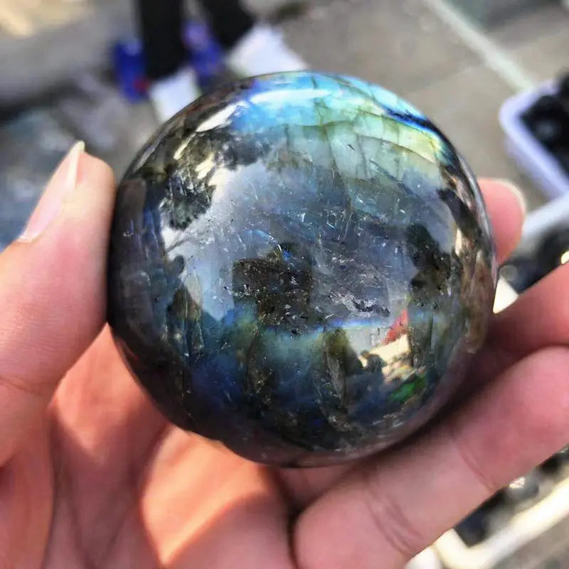 60mm Round Natural Labradorite Moonstone Polished Sphere