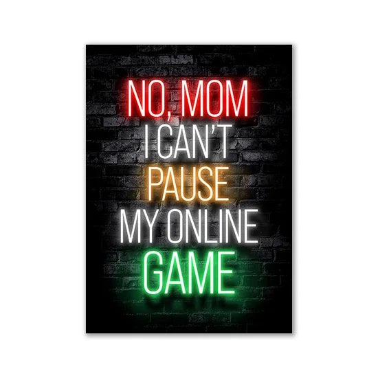 Nordic Gaming Quotes Art Posters for Boys Game Room Decor - Canvas Wall Prints