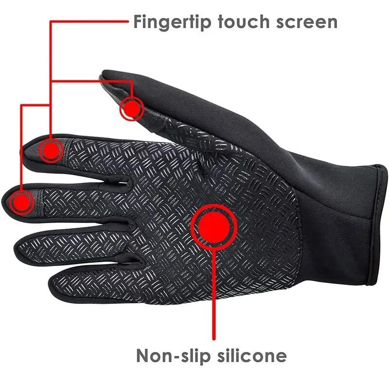 Winter Thermal Gloves Touchscreen Windproof Cycling Cold Glove