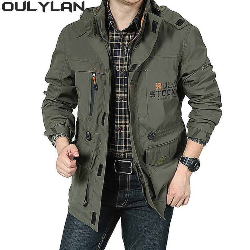 Oulylan Hooded jaquetas masculina Thick Warm Mens Parka Winter Jacket