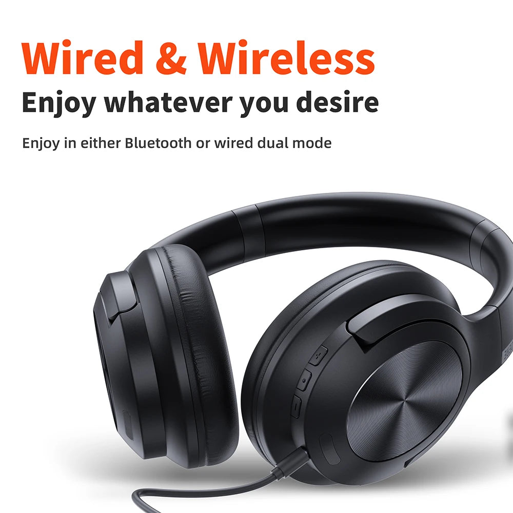 Wireless headphones QERE E80 Earphone bluetooth 5.3 ANC Noise Cancellation Hi-Res Audio Over the Ear Headset