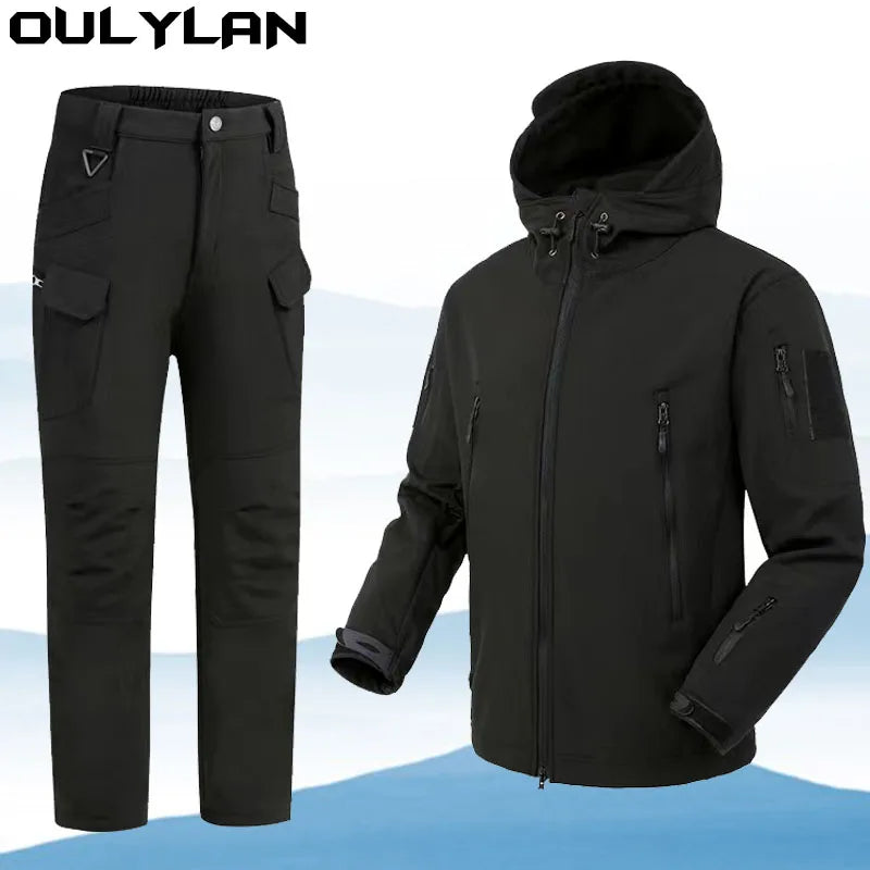 Oulylan Waterproof Suits Fishing Warm Hiking Camping Tracksuits Set