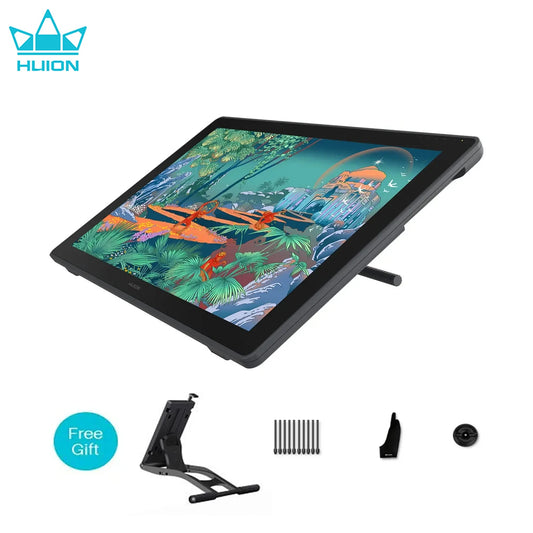 HUION Kamvas 24 Graphics Tablet Monitor 23.8 Inch QHD Screen Anti-Glare Glass Film Pen Display