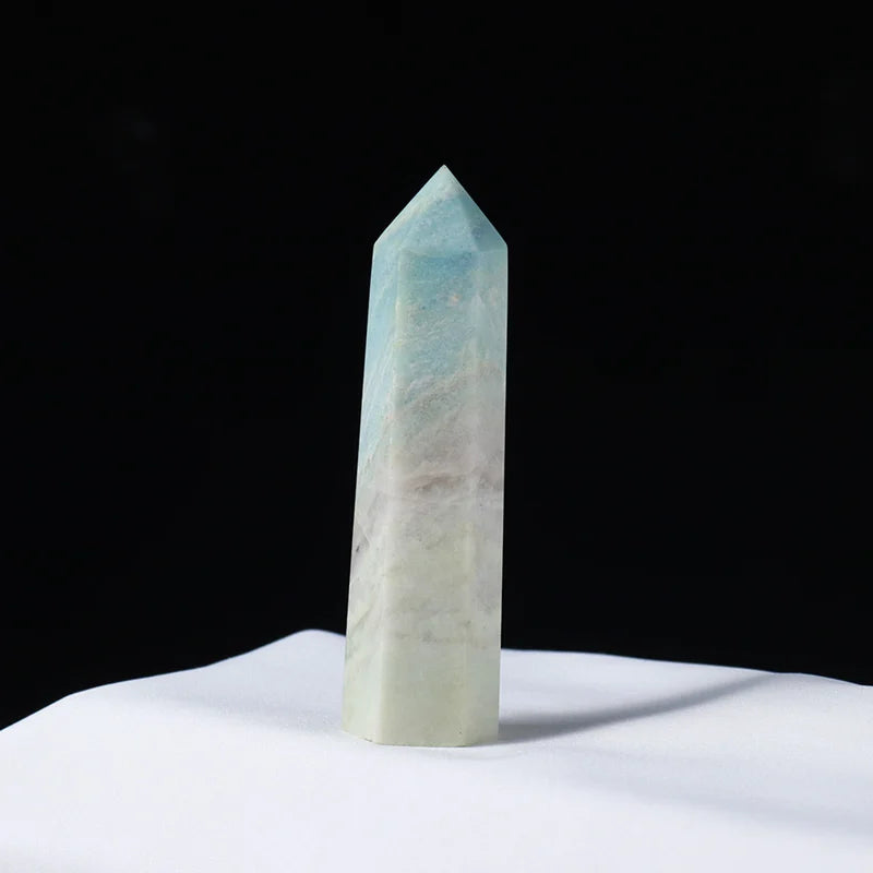 Natural Blue Carribean Calcite Crystal Point Wand Quartz Obelisk Healing Stone