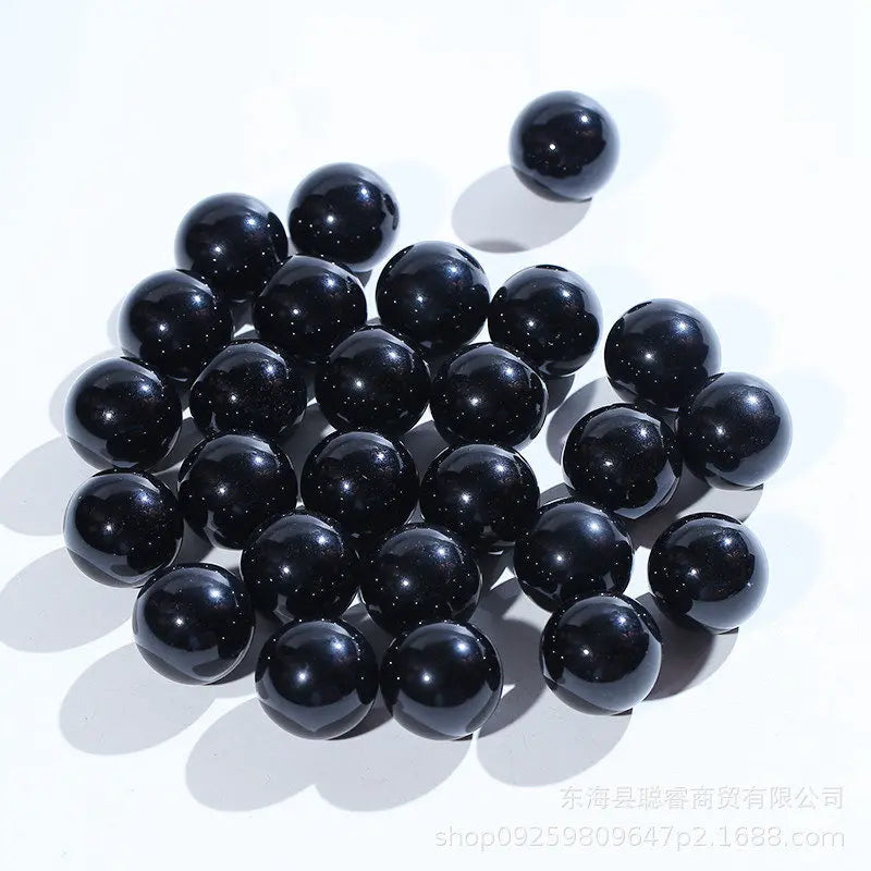 50mm Rare Natural Black Obsidian Quartz Crystal Stone Ball