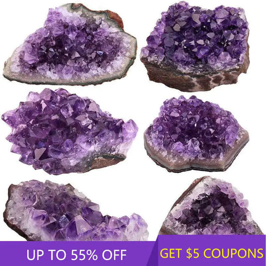 Natural Raw Purple Brazilian Amethyst Quartz Crystal