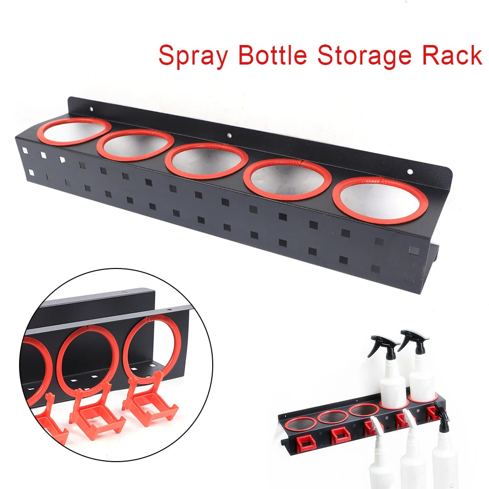 Garage Car Wash Tool Rack Wall Mounted Spray Bottle Holder