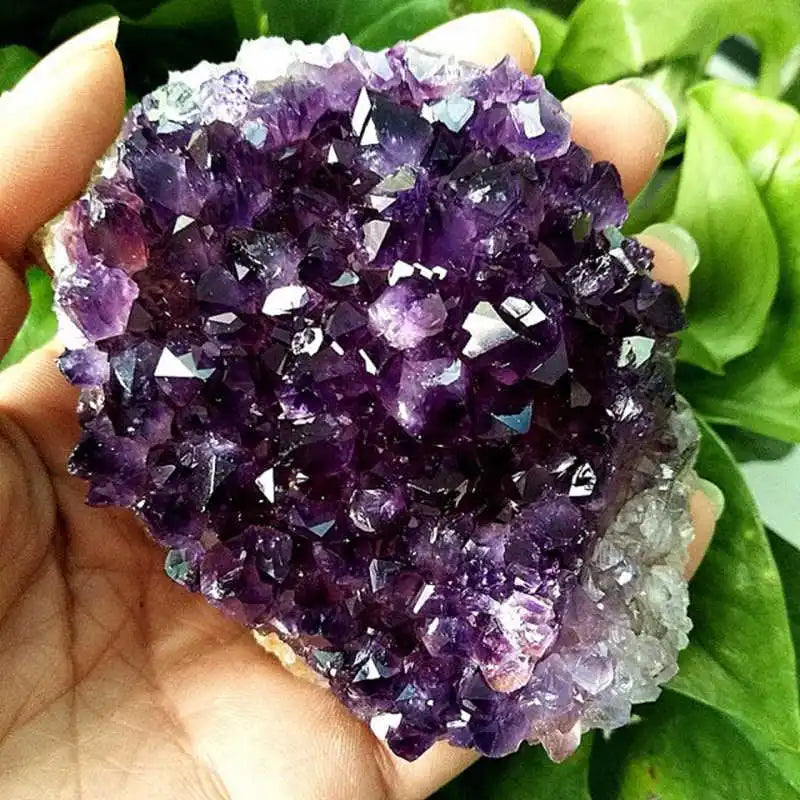 100-150g Large Purple Natural Brazilian Amethyst Stone Cluster Healing Quartz Crystal