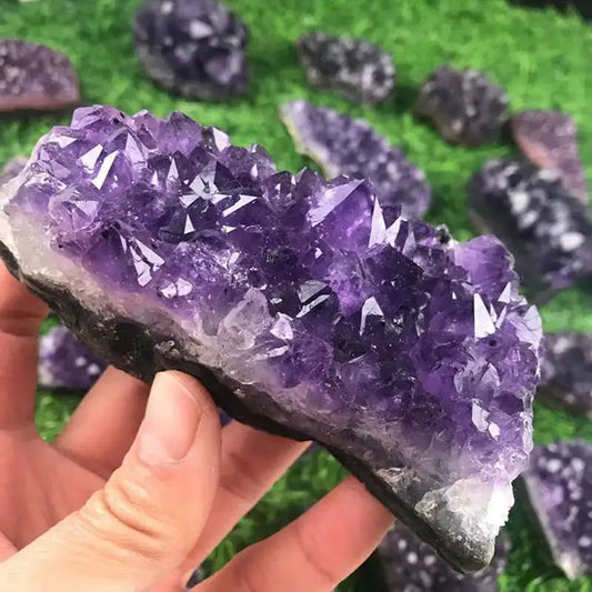 100-150g Large Purple Natural Brazilian Amethyst Stone Cluster Healing Quartz Crystal