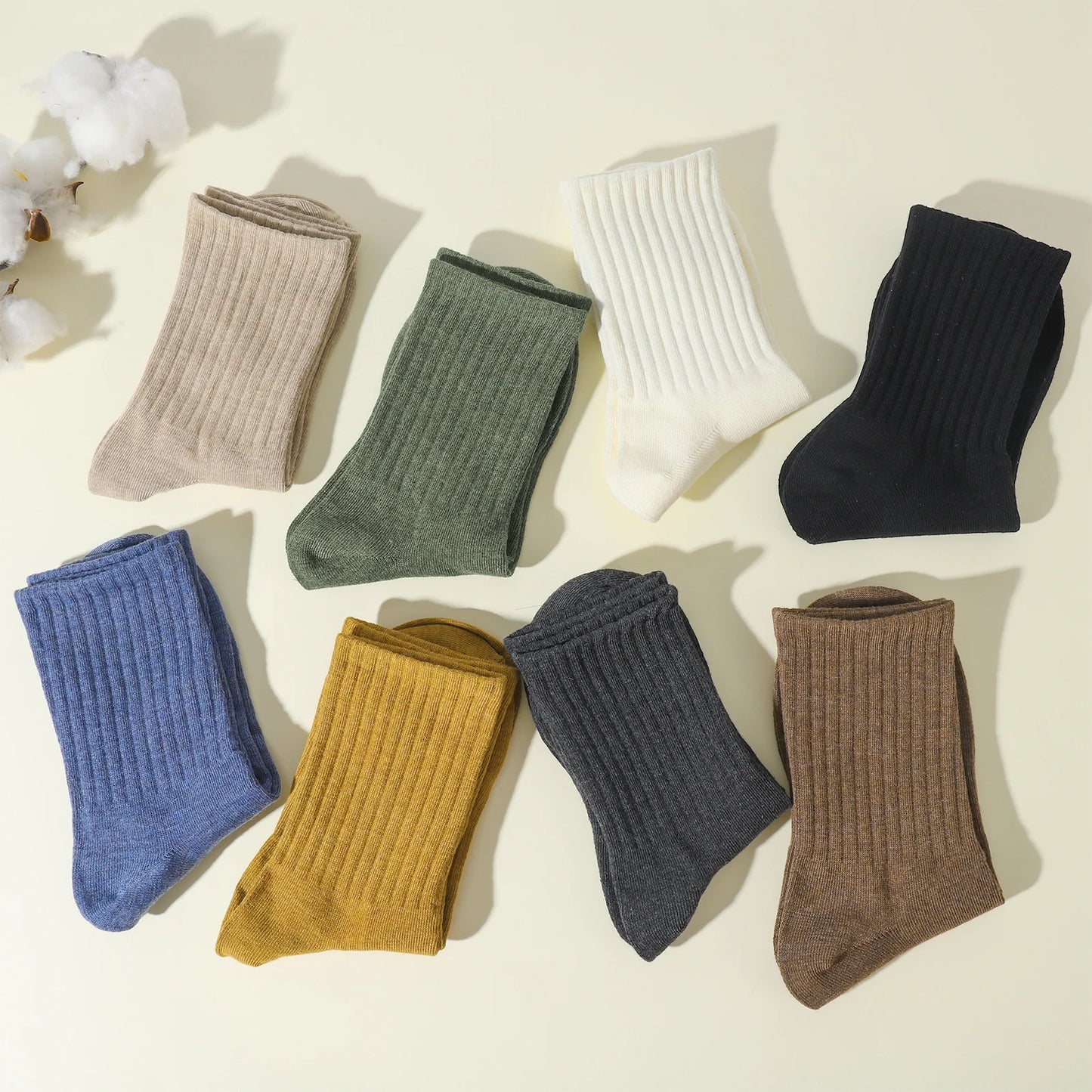 8 Pairs Mens Cotton Crew Socks