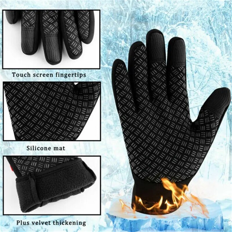 Winter Thermal Gloves Touchscreen Windproof Cycling Cold Glove