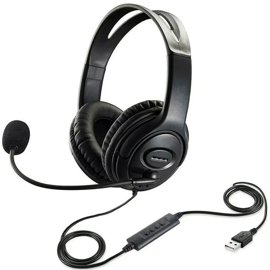 USB Wired Headphone Noise Cancelling Headsets Over Gaming Over-Ear Headphones with Mic