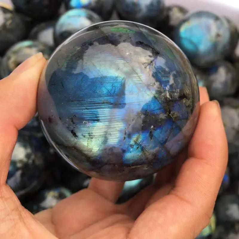 60mm Round Natural Labradorite Moonstone Polished Sphere