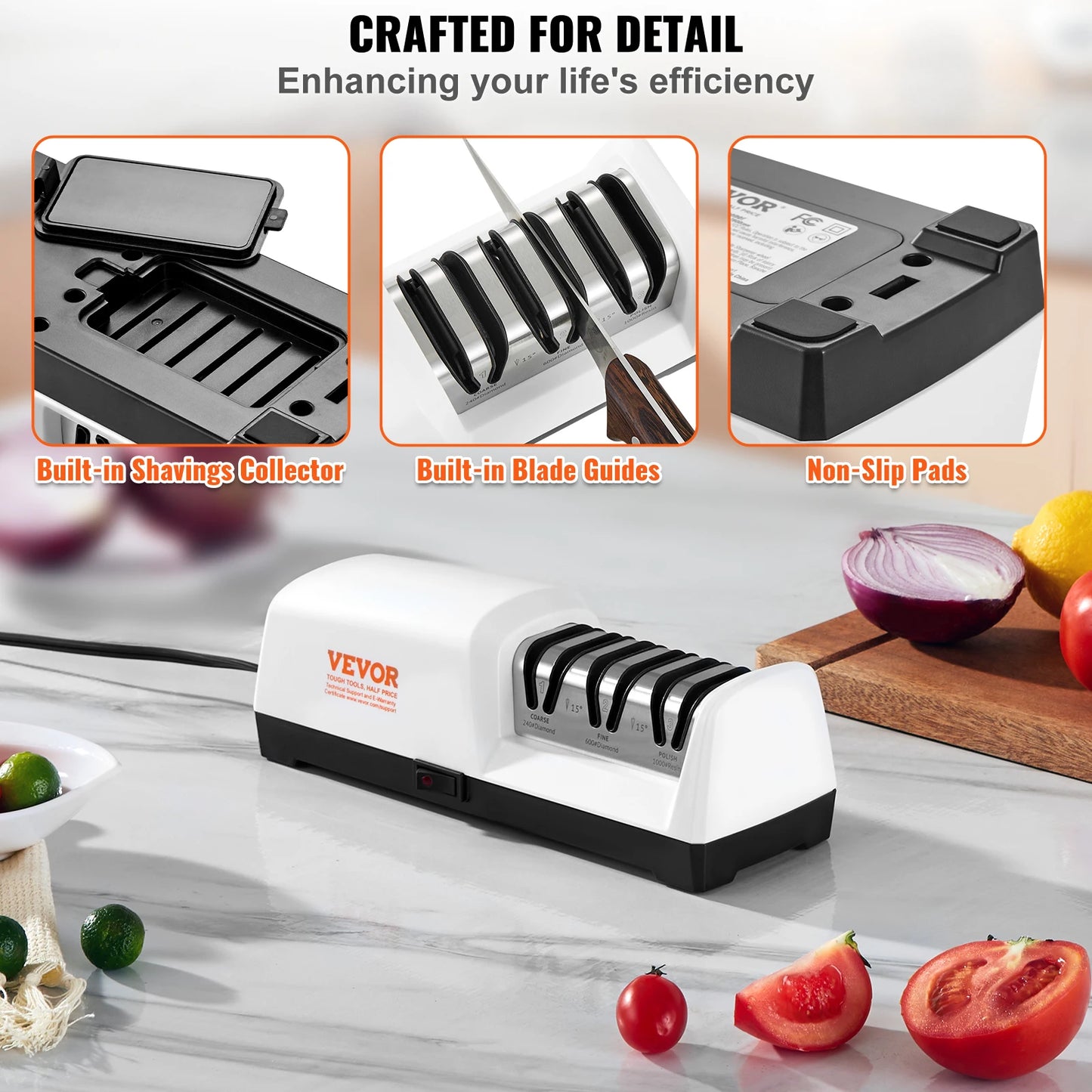 VEVOR Electric Knife Sharpener 3 Stages Kitchen Knife Sharpener