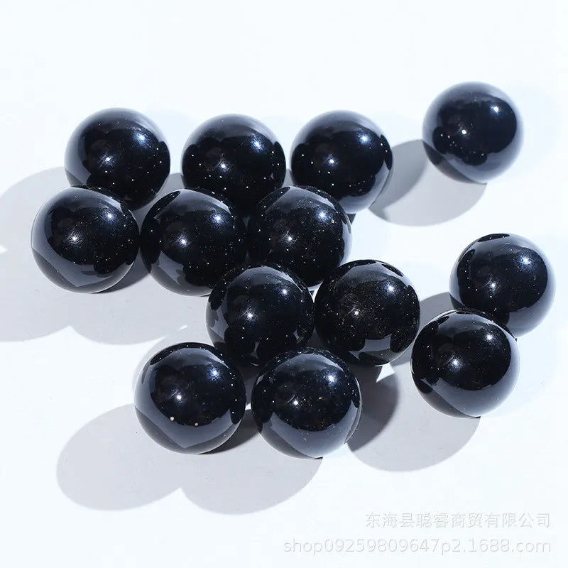 50mm Rare Natural Black Obsidian Quartz Crystal Stone Ball