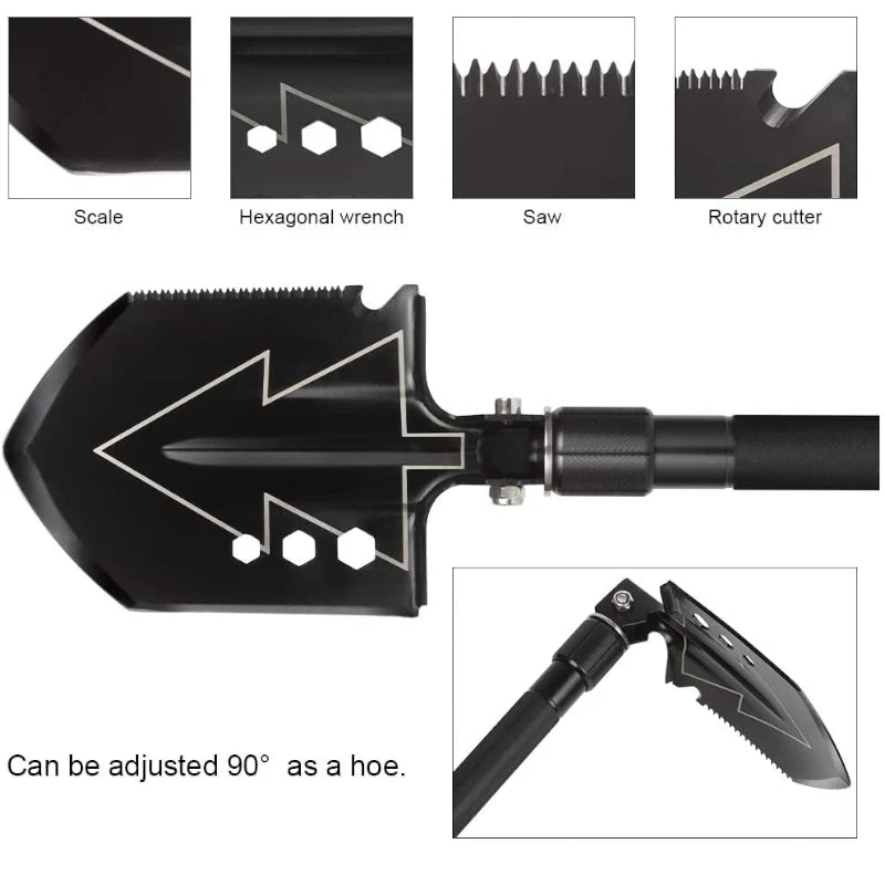 Folding Camping Ax Shovel Set Portable Multi-Function Tool Survival Kits