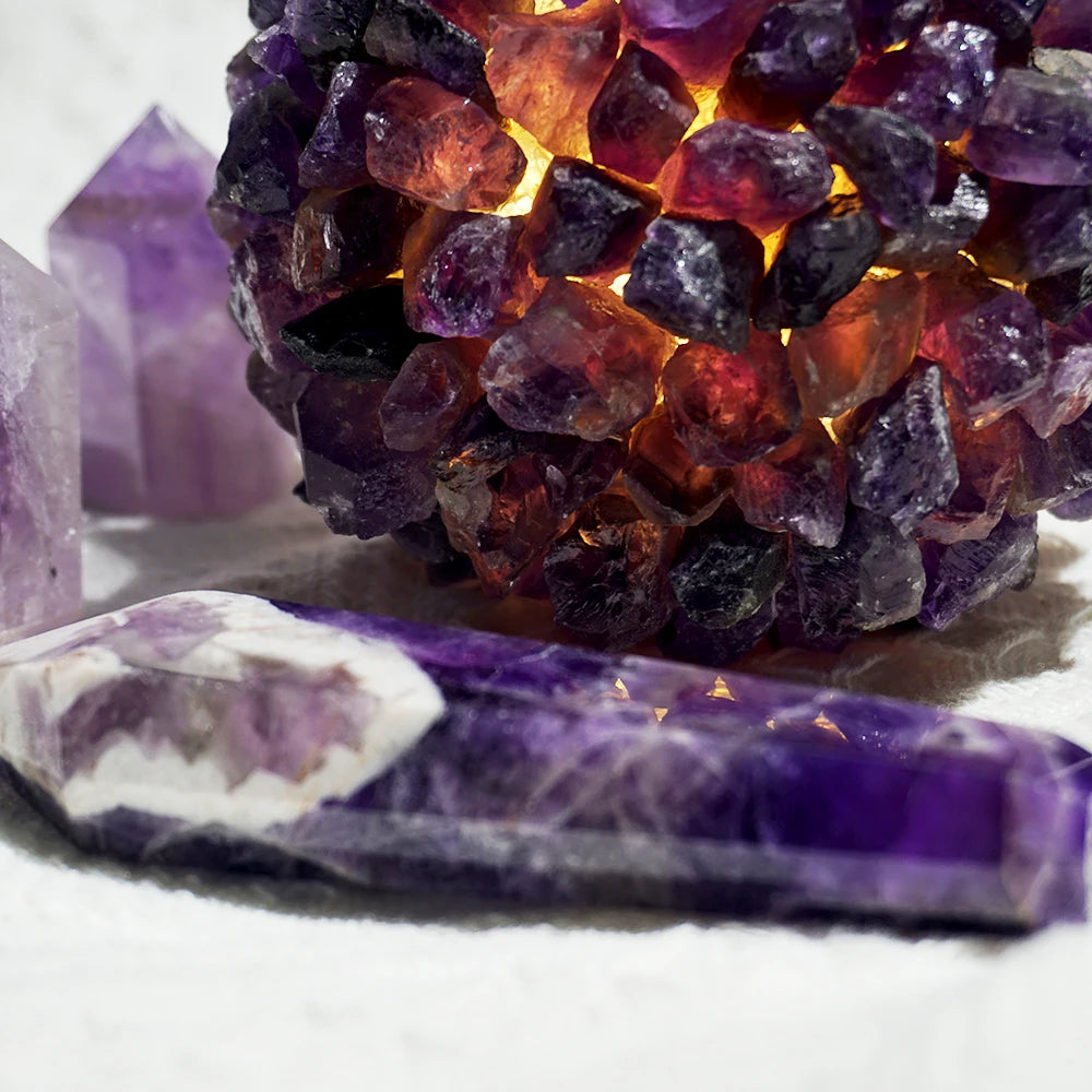 Natural Amethyst Ornaments Purple Crystal Room Decor Crystals and Stones Healing