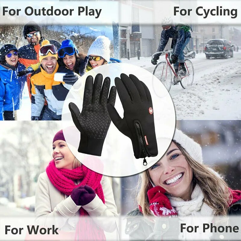 Winter Thermal Gloves Touchscreen Windproof Cycling Cold Glove