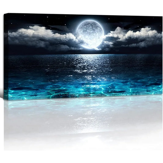 Wall Decor Landscape Home Decoration Moon Decorative Paintings Canvas Sea Pictures Prints Modern Art