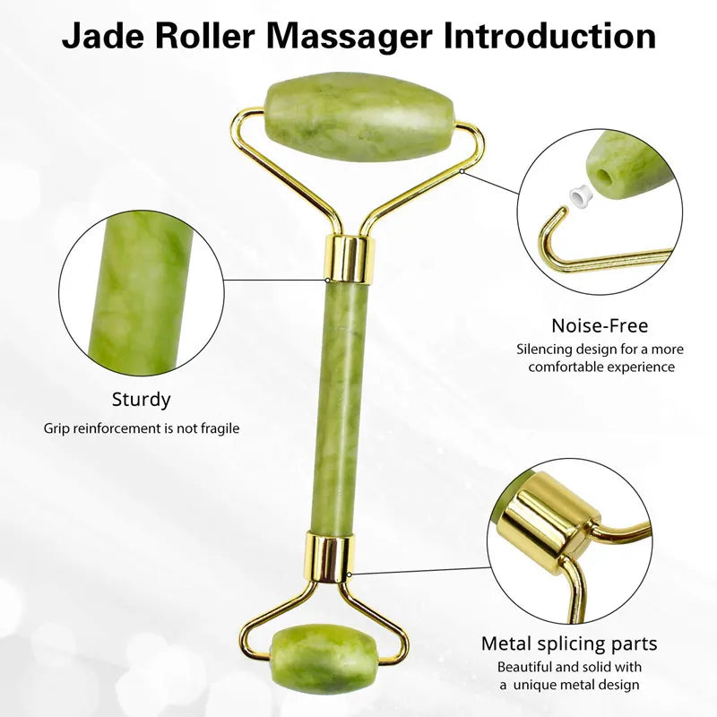 Natural Serpentine Crystal Jade Stone Facial Massager