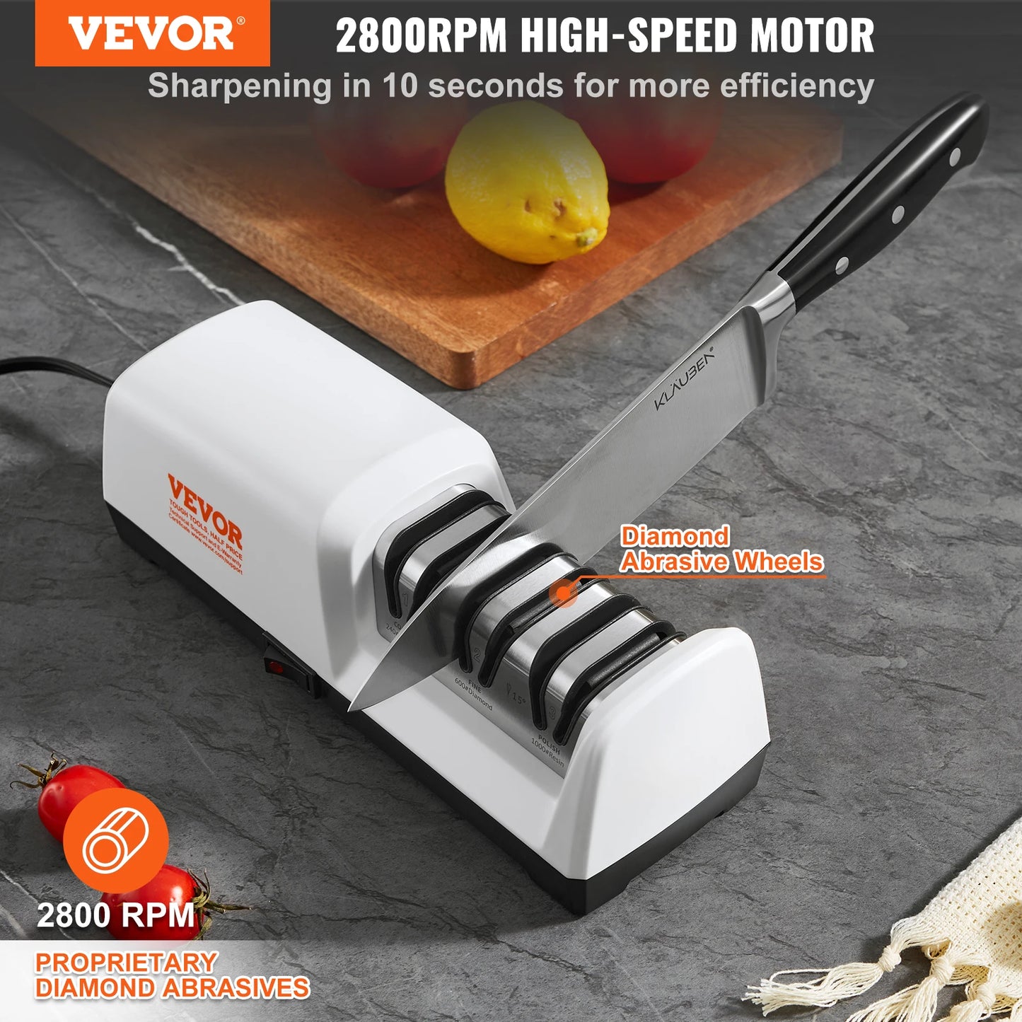 VEVOR Electric Knife Sharpener 3 Stages Kitchen Knife Sharpener